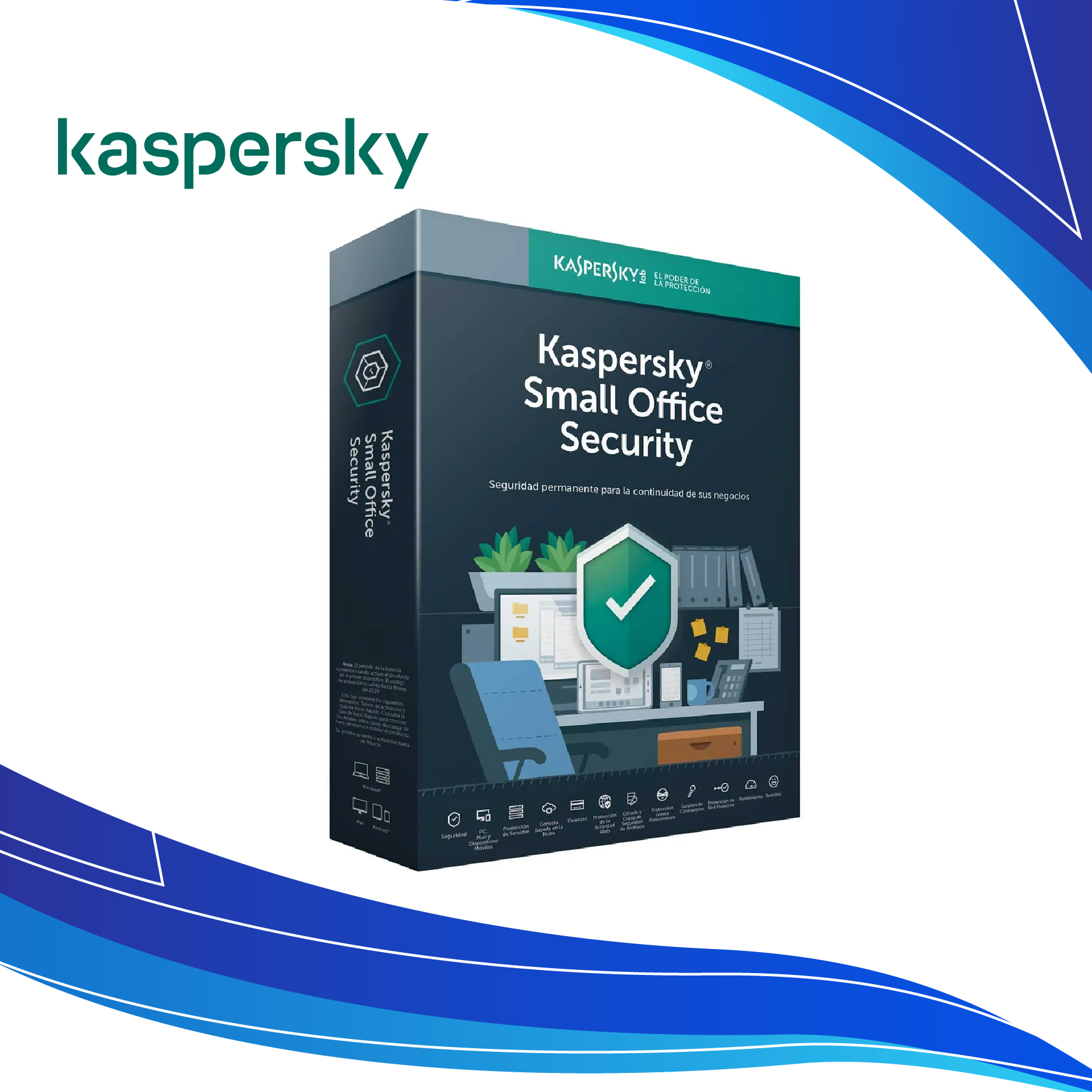 Licencia Antivirus Kaspersky Small Office Security 5 computadores